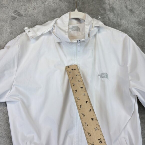 The North Face Windbreaker Jacket Womens Medium White Hooded Zip Lightweight - Picture 9 of 12